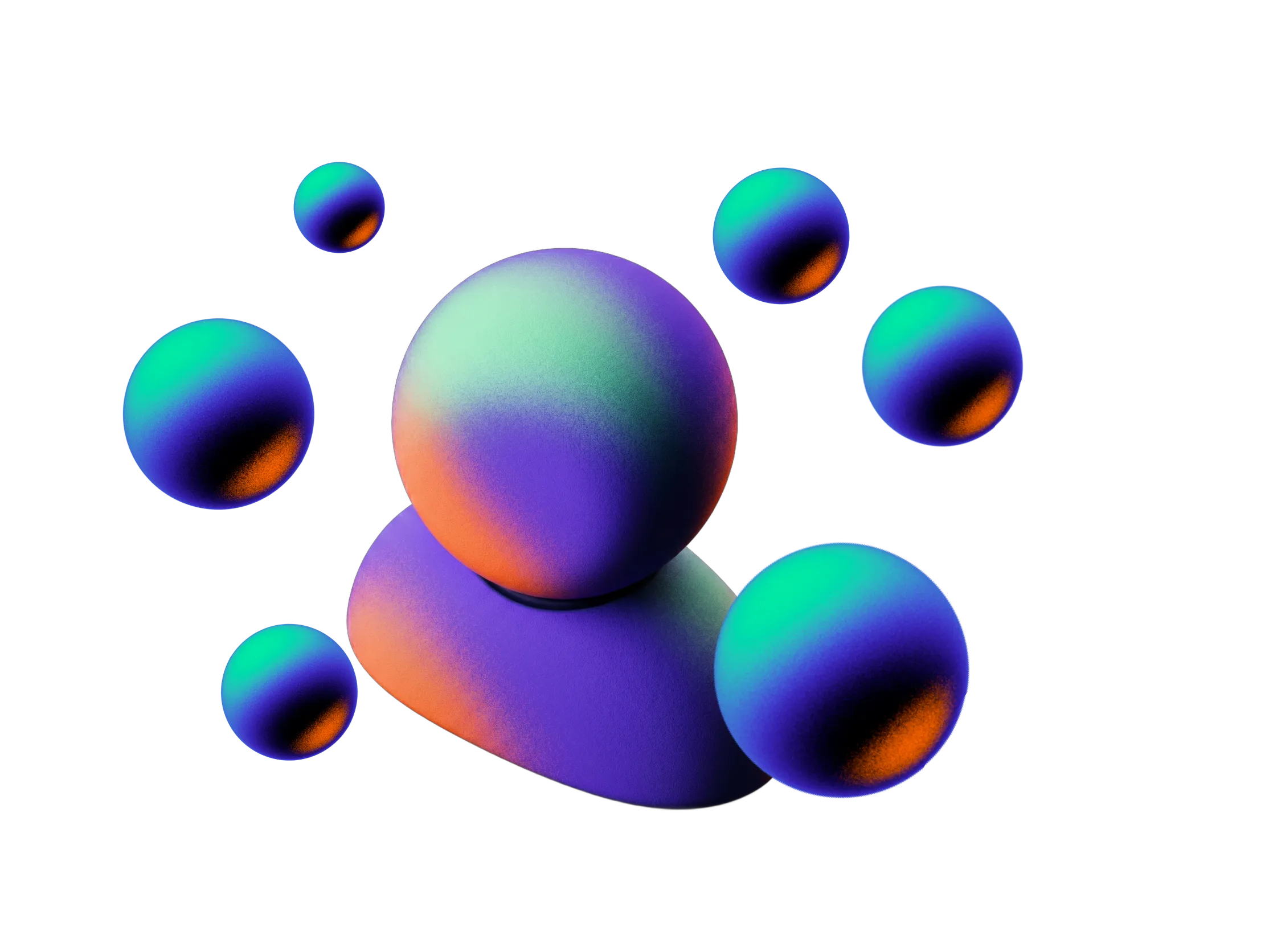 A power-earner figure with six satellite orbs